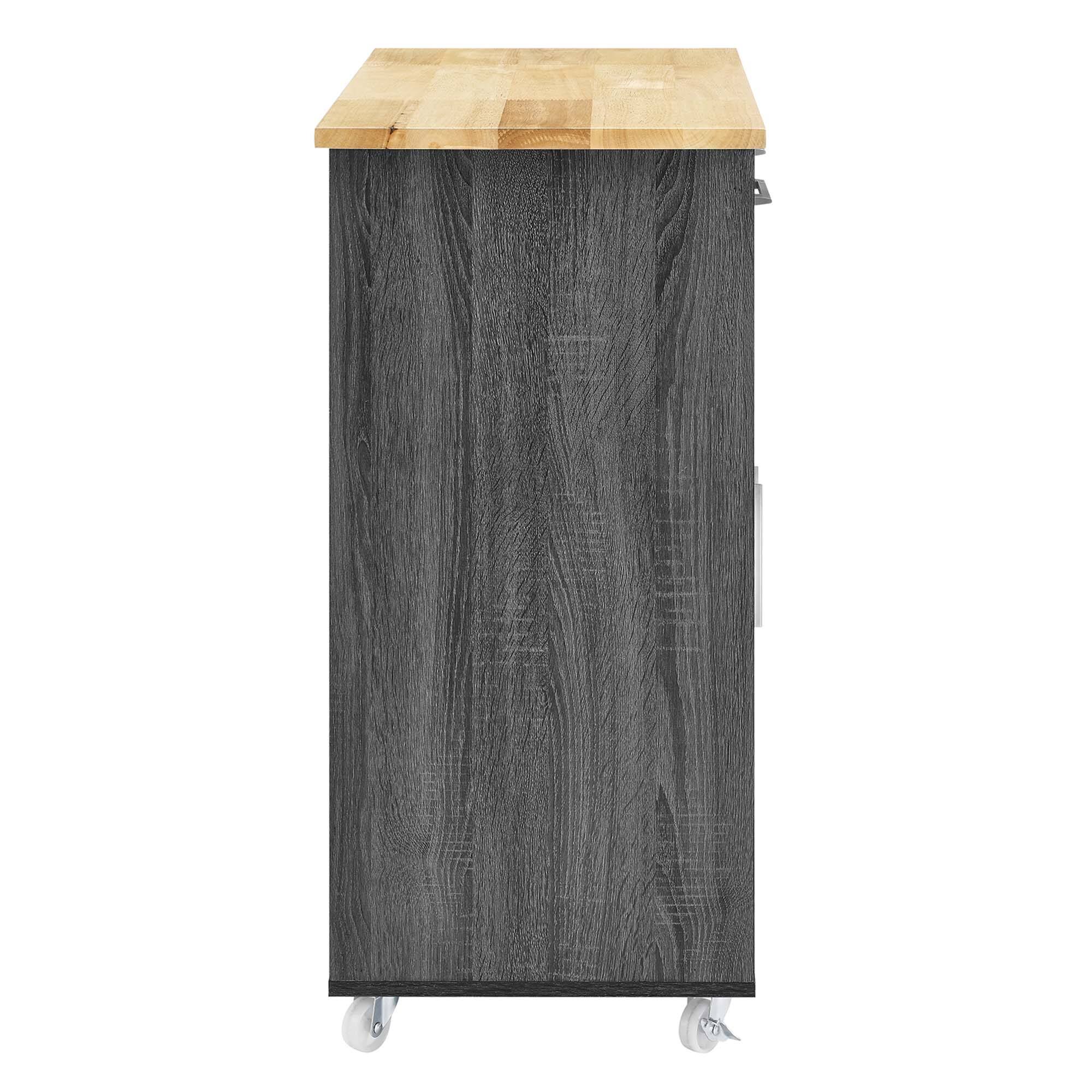 Alt View 2. Modway - Cuisine Kitchen Cart by Modway - Charcoal Natural.