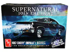 Skill 2 Model Kit 1967 Chevrolet Impala Sport Sedan "Supernatural" (2005) TV Series 1/25 Scale Model by AMT - Black