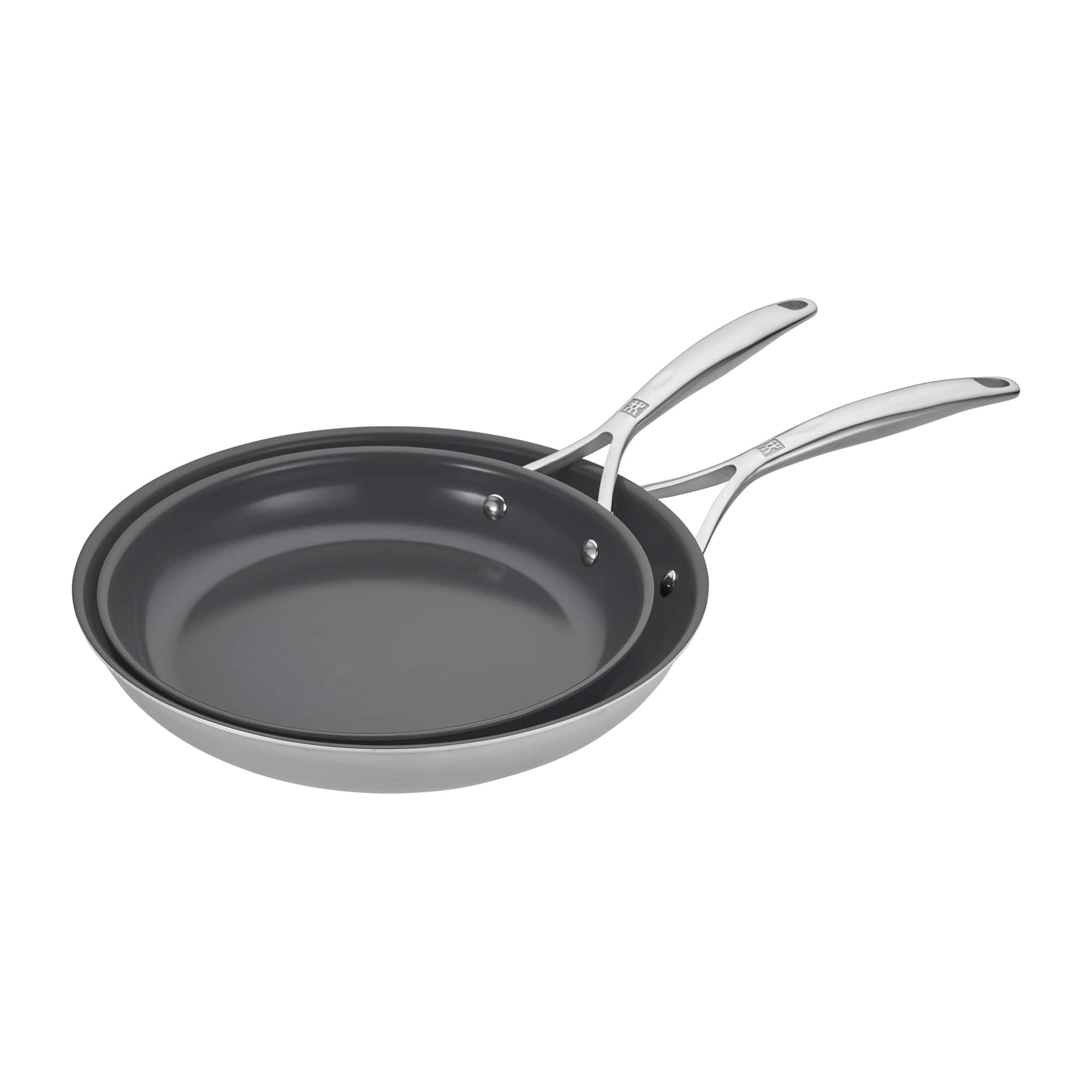 ZWILLING - Energy Plus 2-pc Ceramic Nonstick 10-in & 12-in Fry Pan Set - Stainless Steel