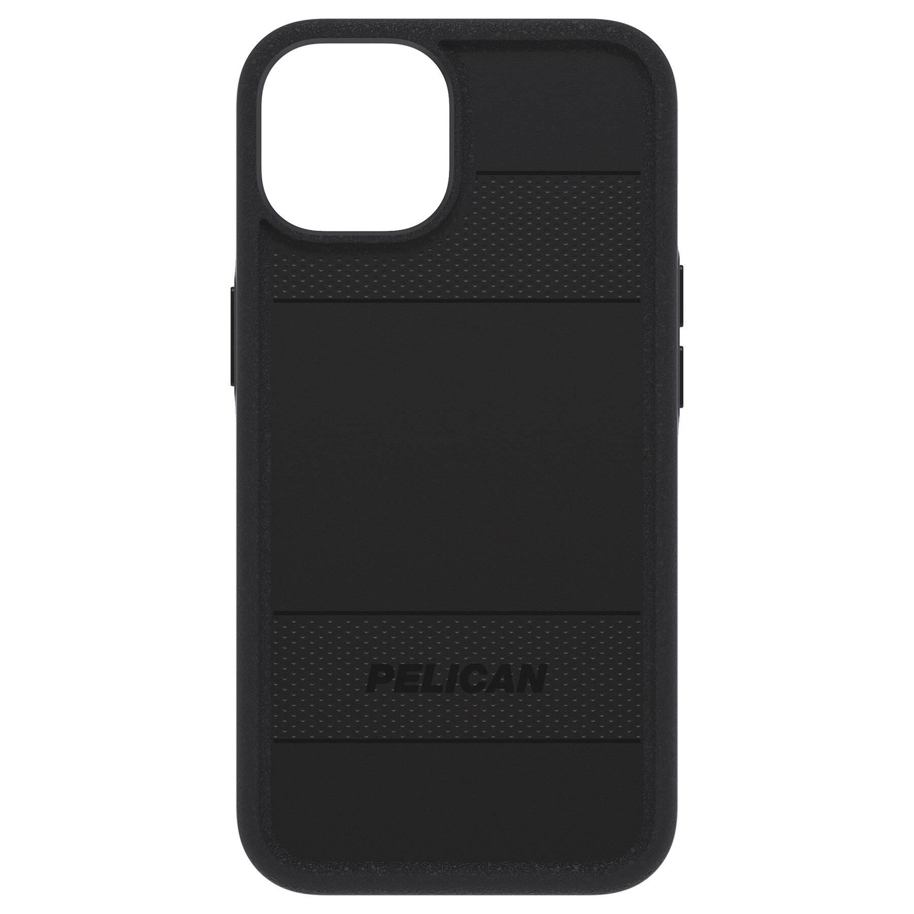 Front. Pelican - Protector Antimicrobial Hardshell Case with MagSafe for Apple iPhone 14 - Black.