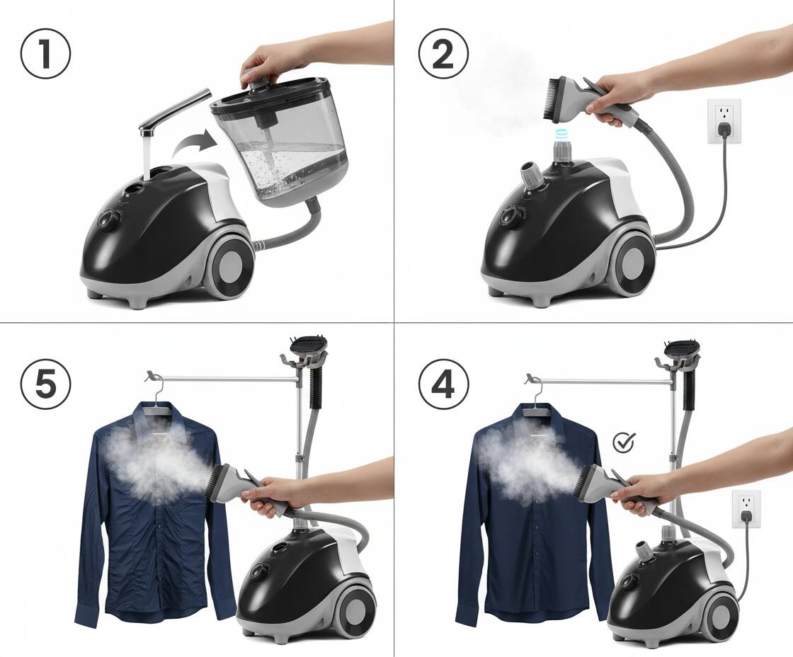Alt View 1. AOITUN - 1500W Garment Steamer Iron for Clothes - Professional Standing Steamer for Daily Home Use - black.