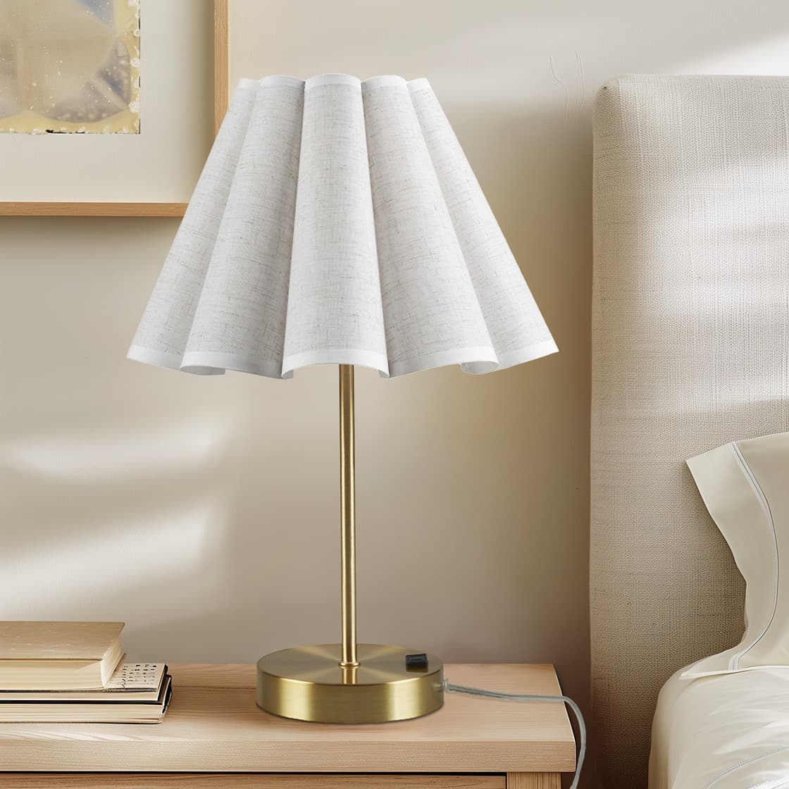 Alt View 6. Luckbyte - Gold Tap-Control Dimmable Accent Table Lamp with Power Outlet.
