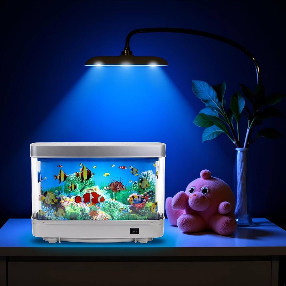 Alt View 5. Schertz - LED Artificial Aquarium Lamp with Moving Marine Life, Relaxing Night Light.