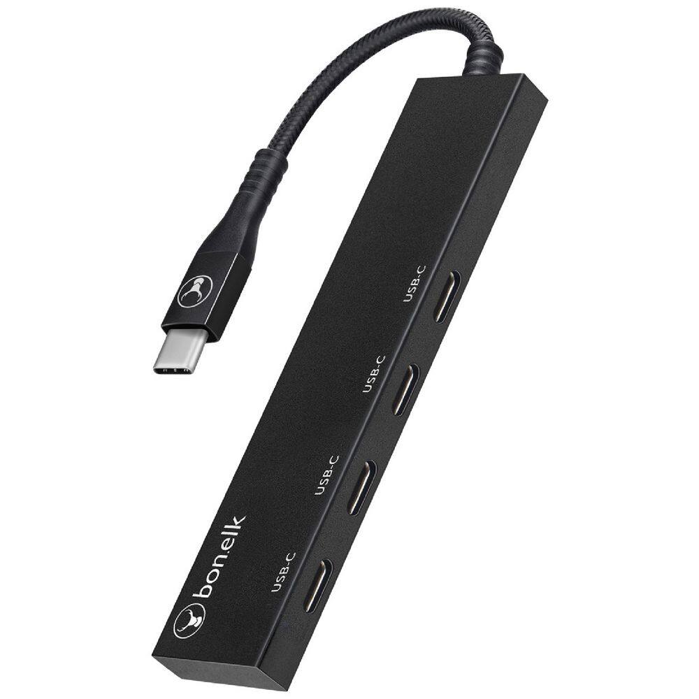 Bonelk - Long-Life USB-C to 4-Port USB-C 3.0 Hub - Black