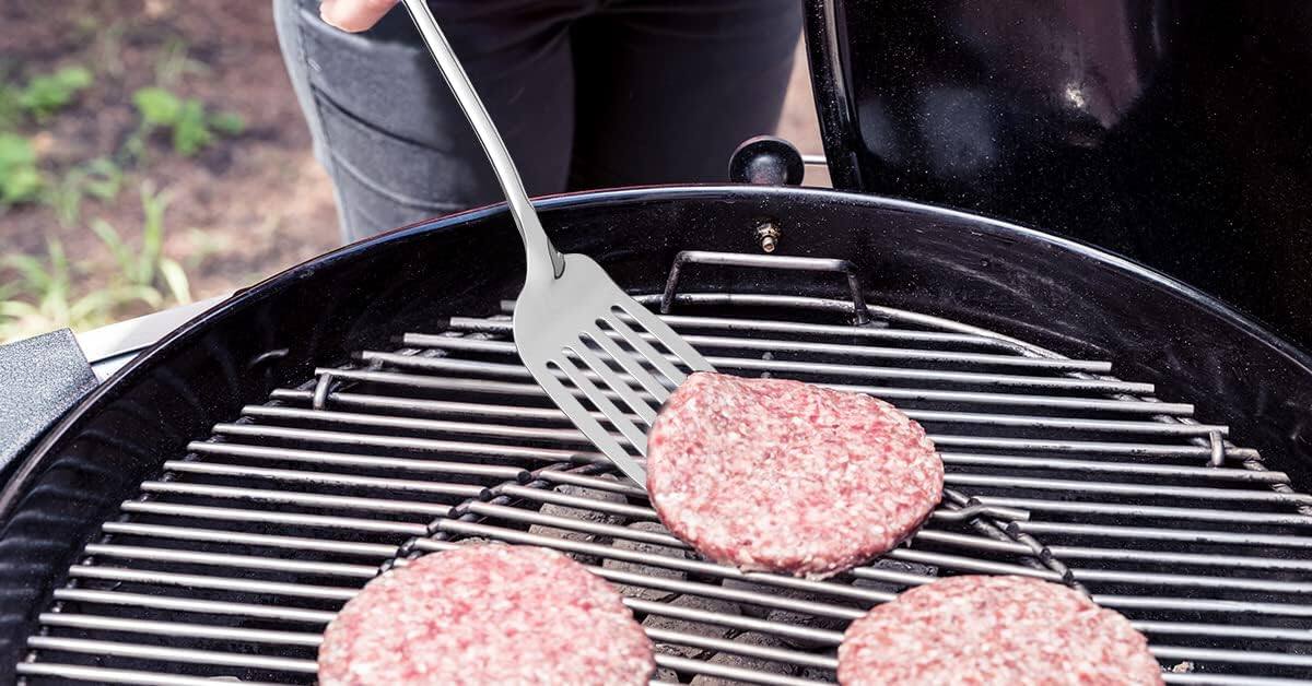 Alt View 4. Zulay Kitchen - Zulay Kitchen Stainless Steel Slotted Turner - 14.8 Inch Heat-Resistant Metal Spatula for Cooking, Frying & Grilling - Silver.