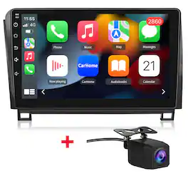 Junsun - Backup Camera 10" 8 Core carplay 4+64GB Android15 Car Stereo Radio GPS Navi WIFI RDS DSP SWC For Toyota Tundra 2008-2013 - Black