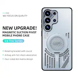 Dteck - Rugged Case for Samsung Galaxy S26 Ultra with Ring Stand, Magnetic Shockproof Slim Heat Dissipation Protective Cover - Blue