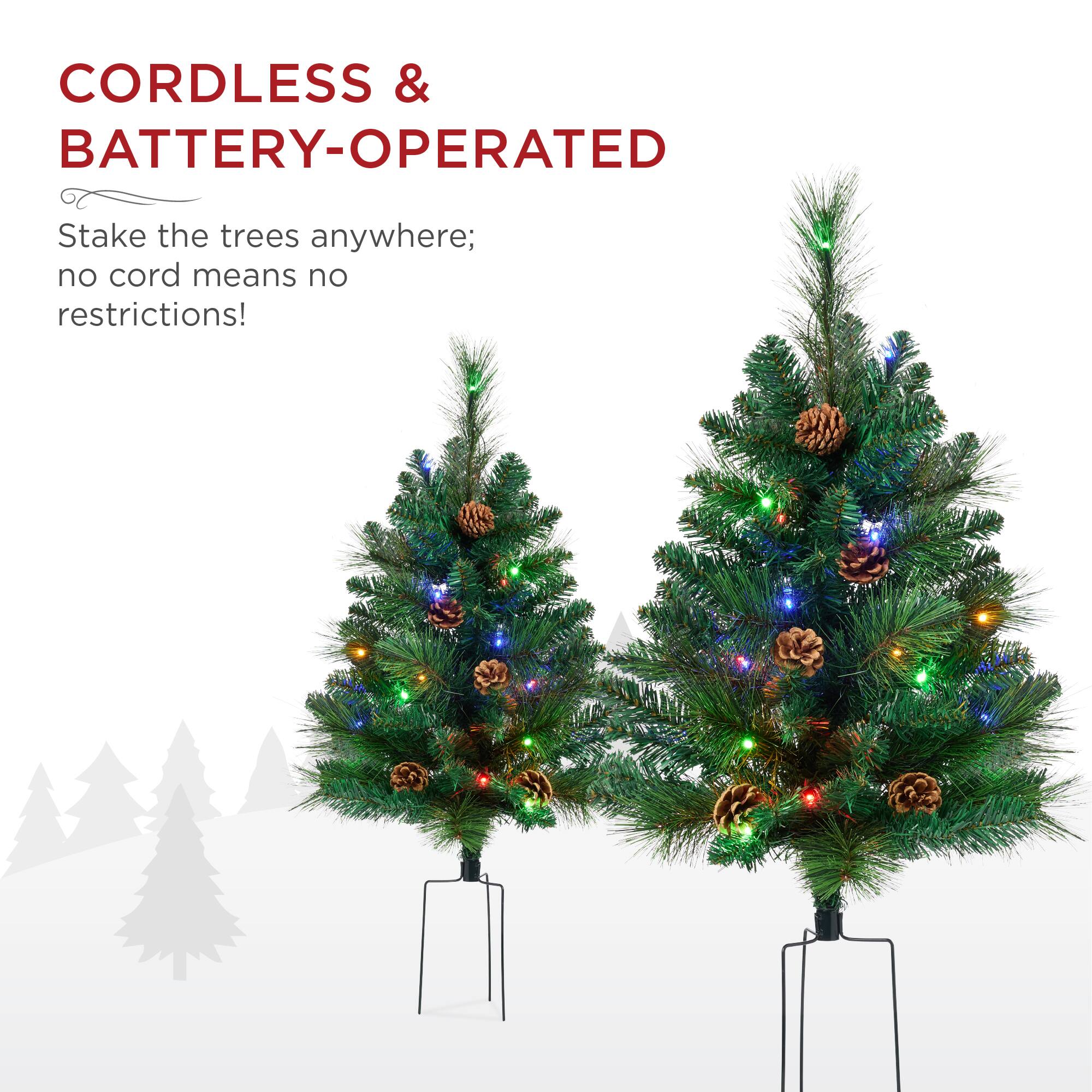 CORDLESS & BATTERY-OPERATED

Stake the trees anywhere; no cord means no restrictions!