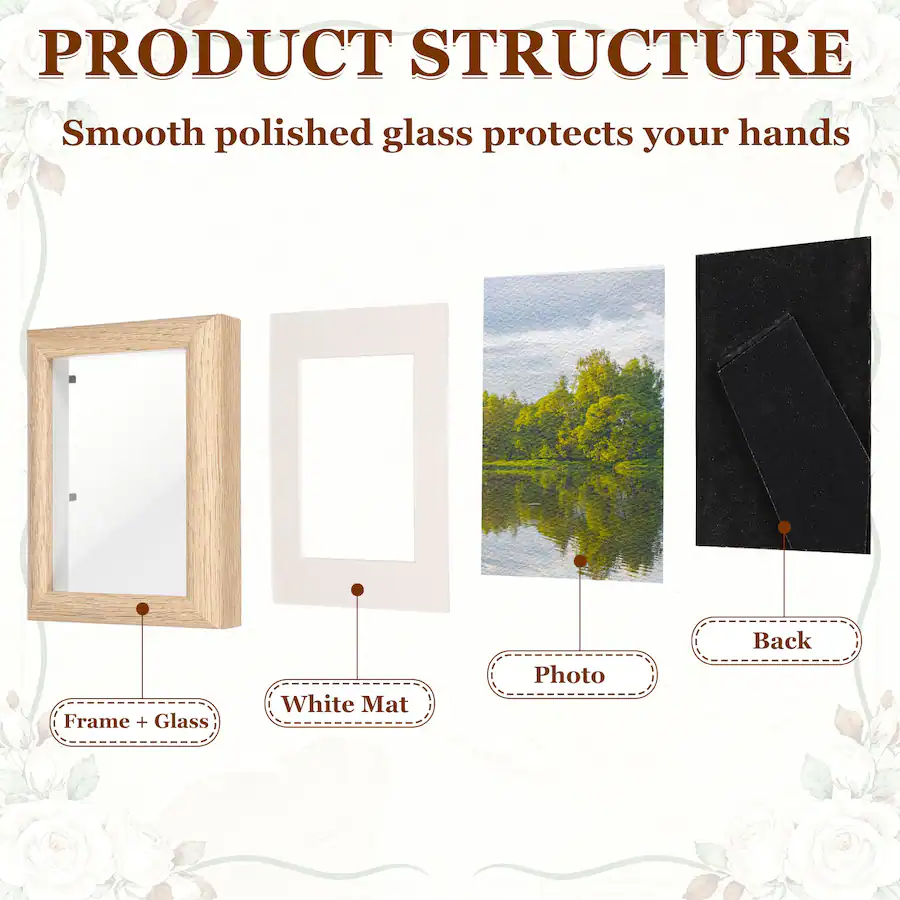 Unique Bargains 4pcs Wood Picture Frames, 4x5 Inch Wooden Photo Frame ...