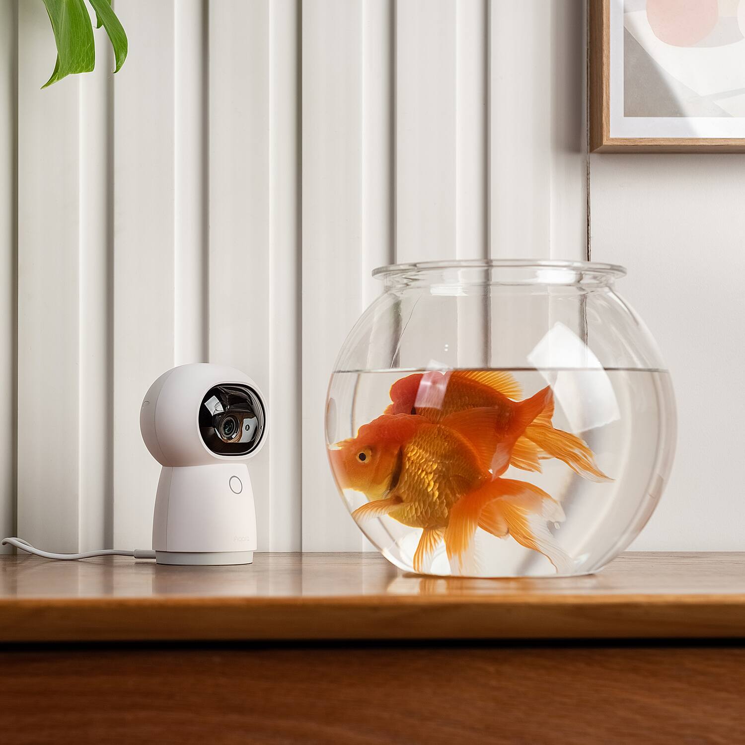 Alt View 2. Aqara - Aqara Ch-h03 Camera Hub G3 Wi-fi 2k 1296p Ai Smart Security Camera And Hub With Voice Control, White - white.