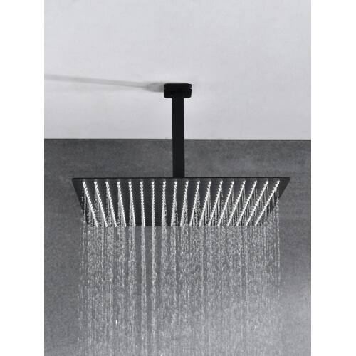 Back. JUJABU - Matte Black Shower System with 16 inch Shower Head and Tub Spout - Matte Black.