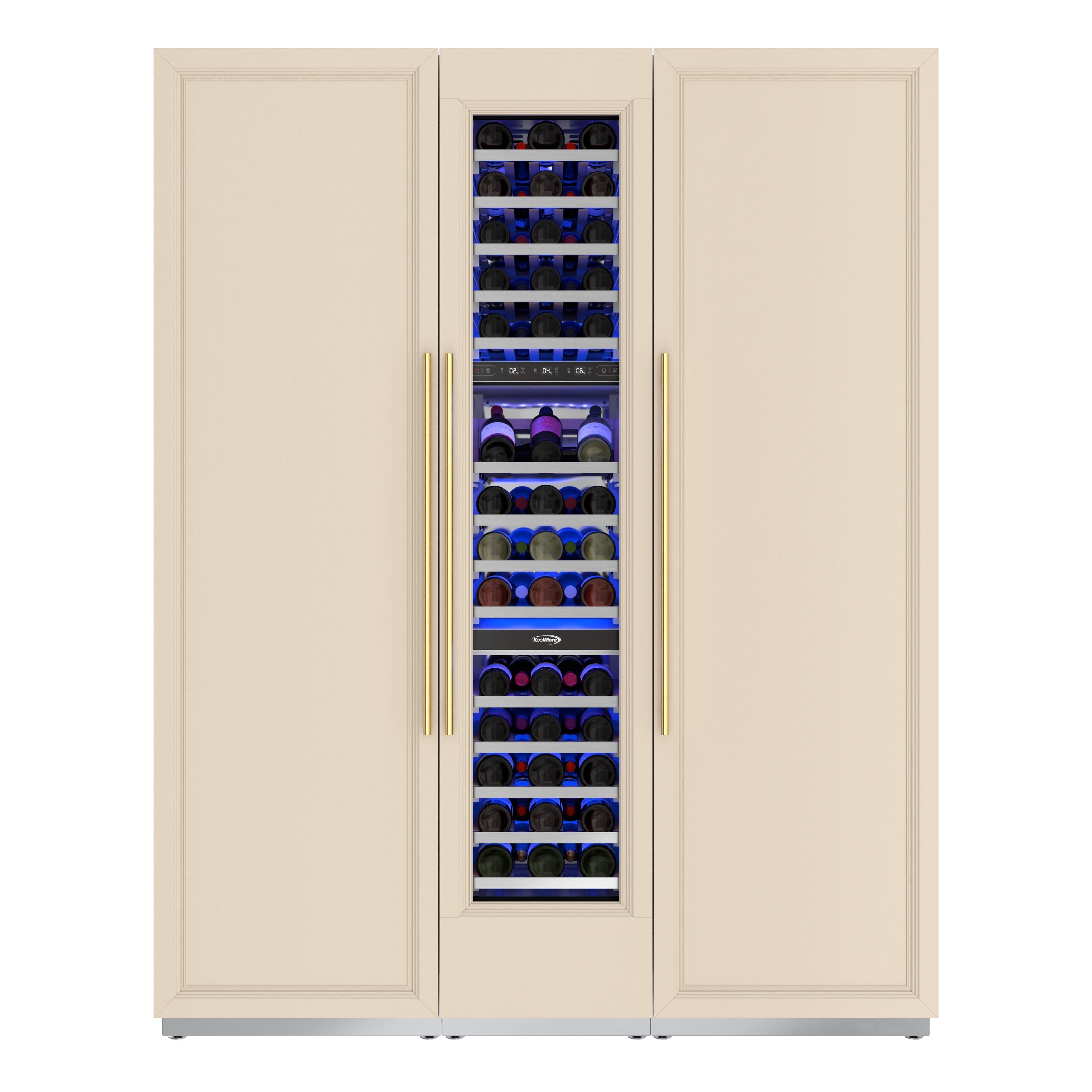 Koolmore - Reserve Panel Ready 24 in. Column Refrigerator with a 18 in. Wine Cooler and 24 in. Freezer - White