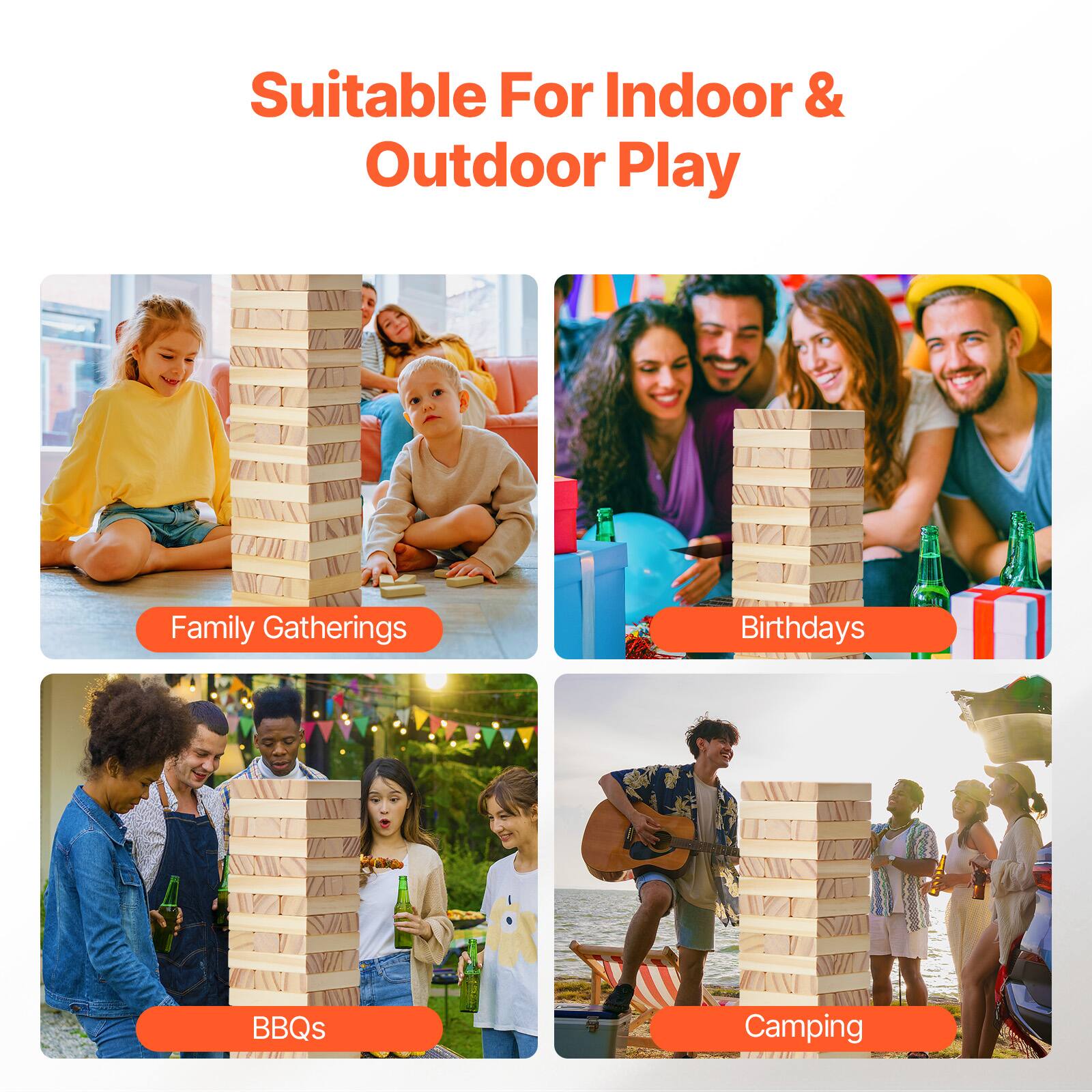Suitable For Indoor & Outdoor Play

- Family Gatherings
- Birthdays
- BBQs
- Camping