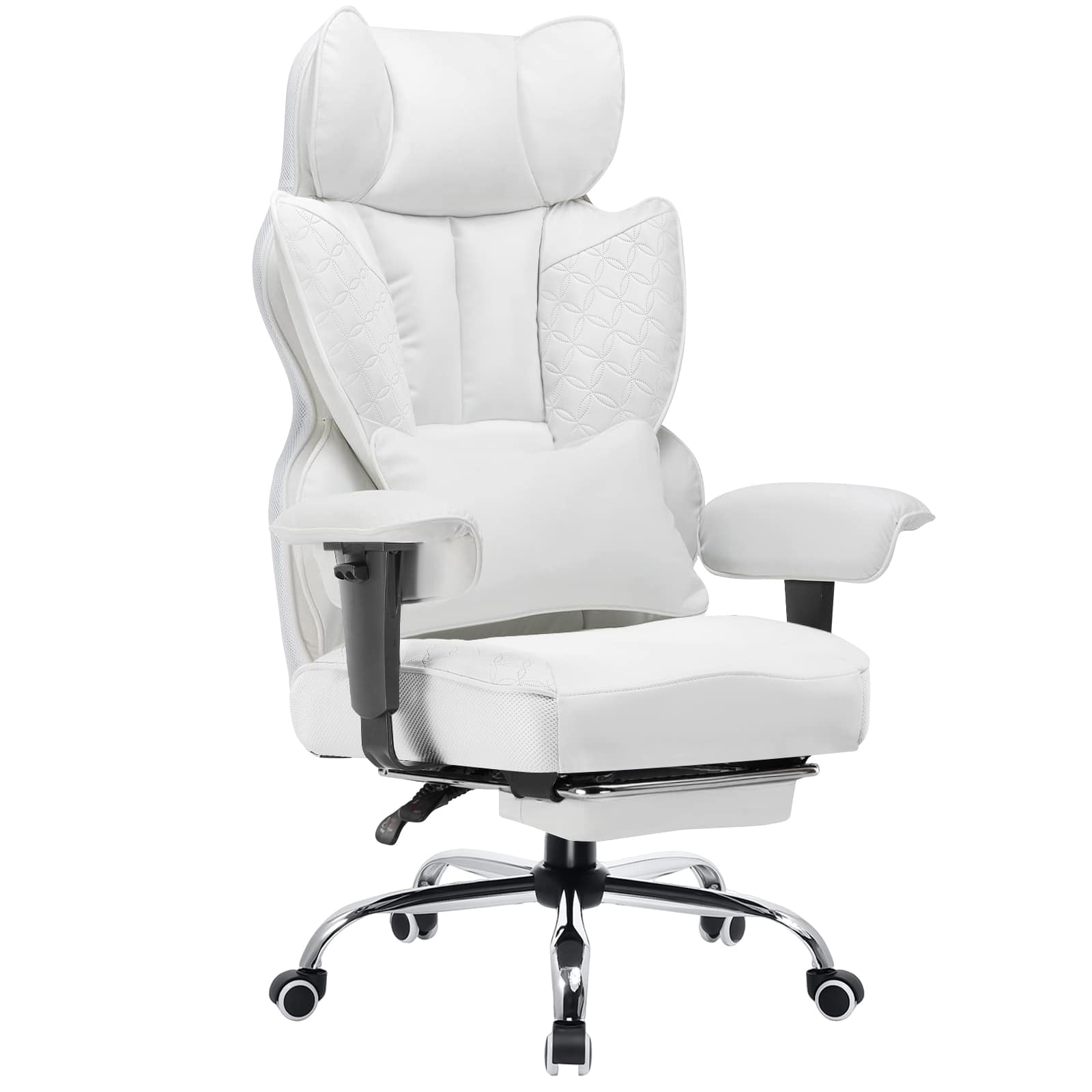 CloudRest Pro - 400 lbs Heavy Duty Office Chair Ergonomic Office Desk Chair Big and Tall Comfy Executive - White