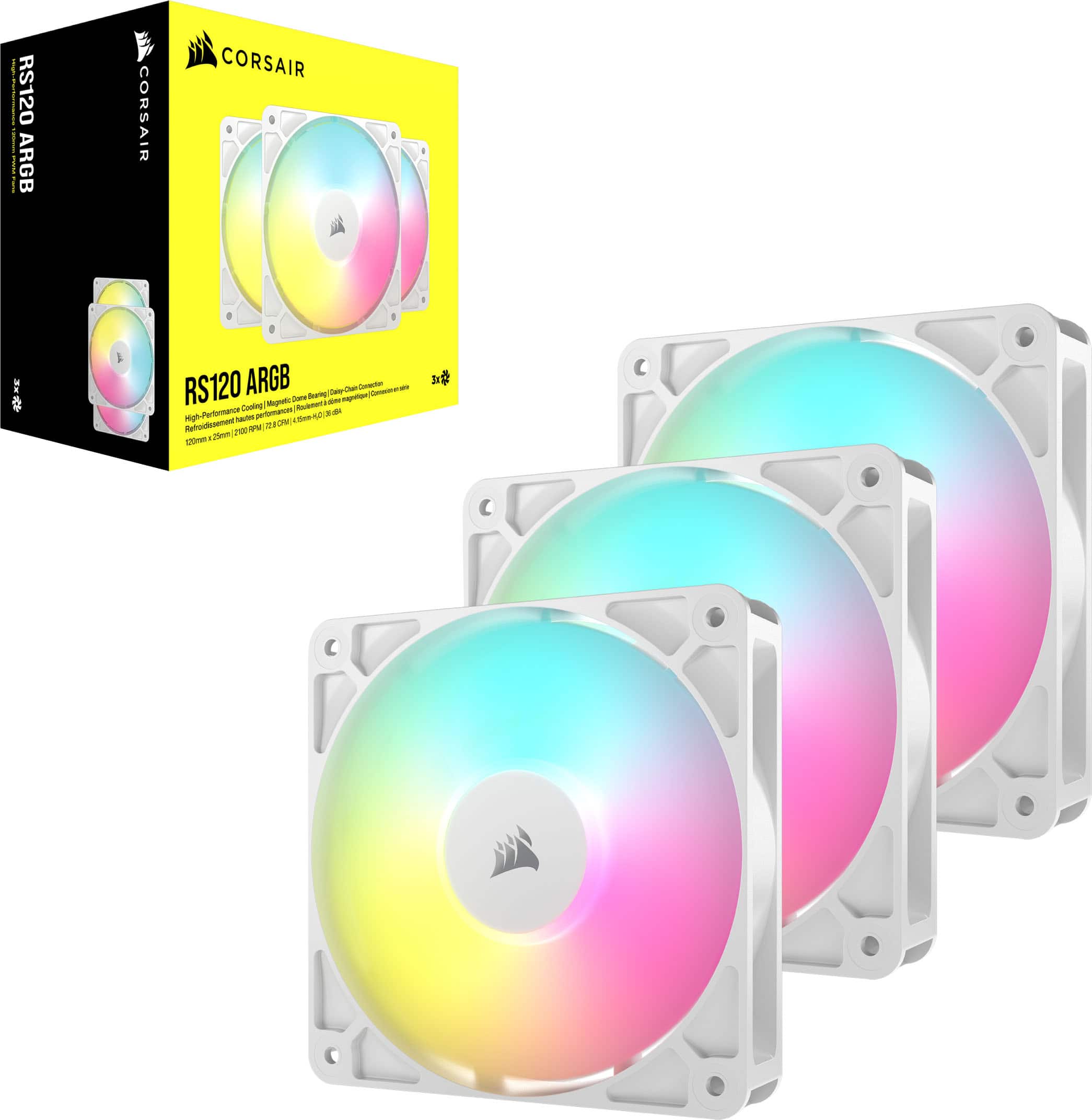 Corsair RS120 ARGB: 3 fans in a box.