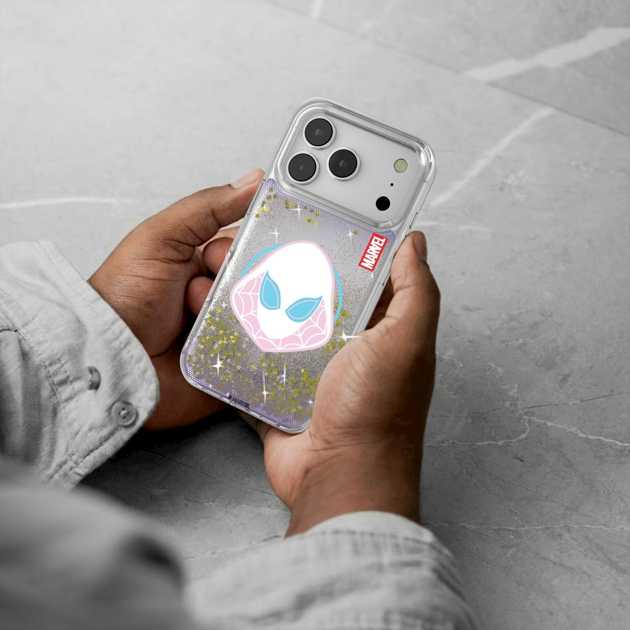 Alt View 1. Keyscaper - Marvel Grid Glitter Phone Case - Apple iPhone 17 - Spider-Gwen.