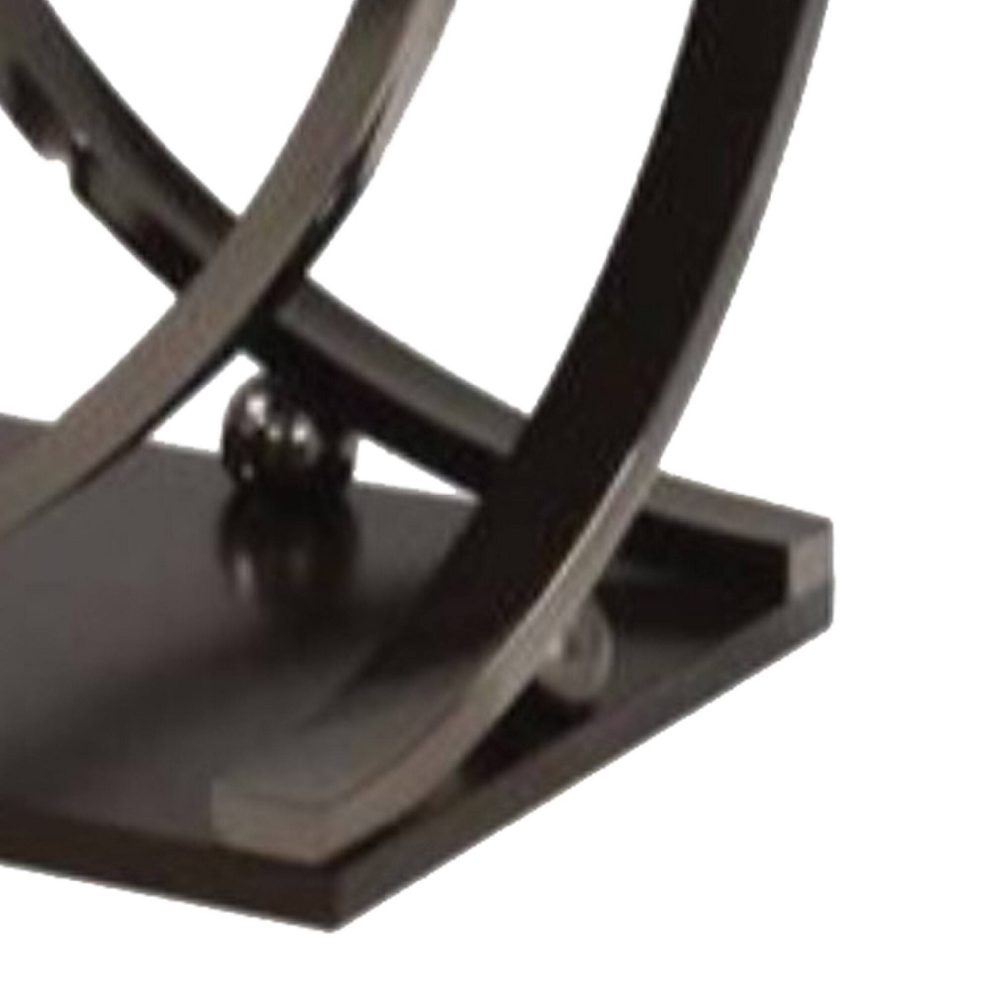 Alt View 3. Manhattan Lane - Wood and Metal End Table with Sweeping Legs - Brown and Black.