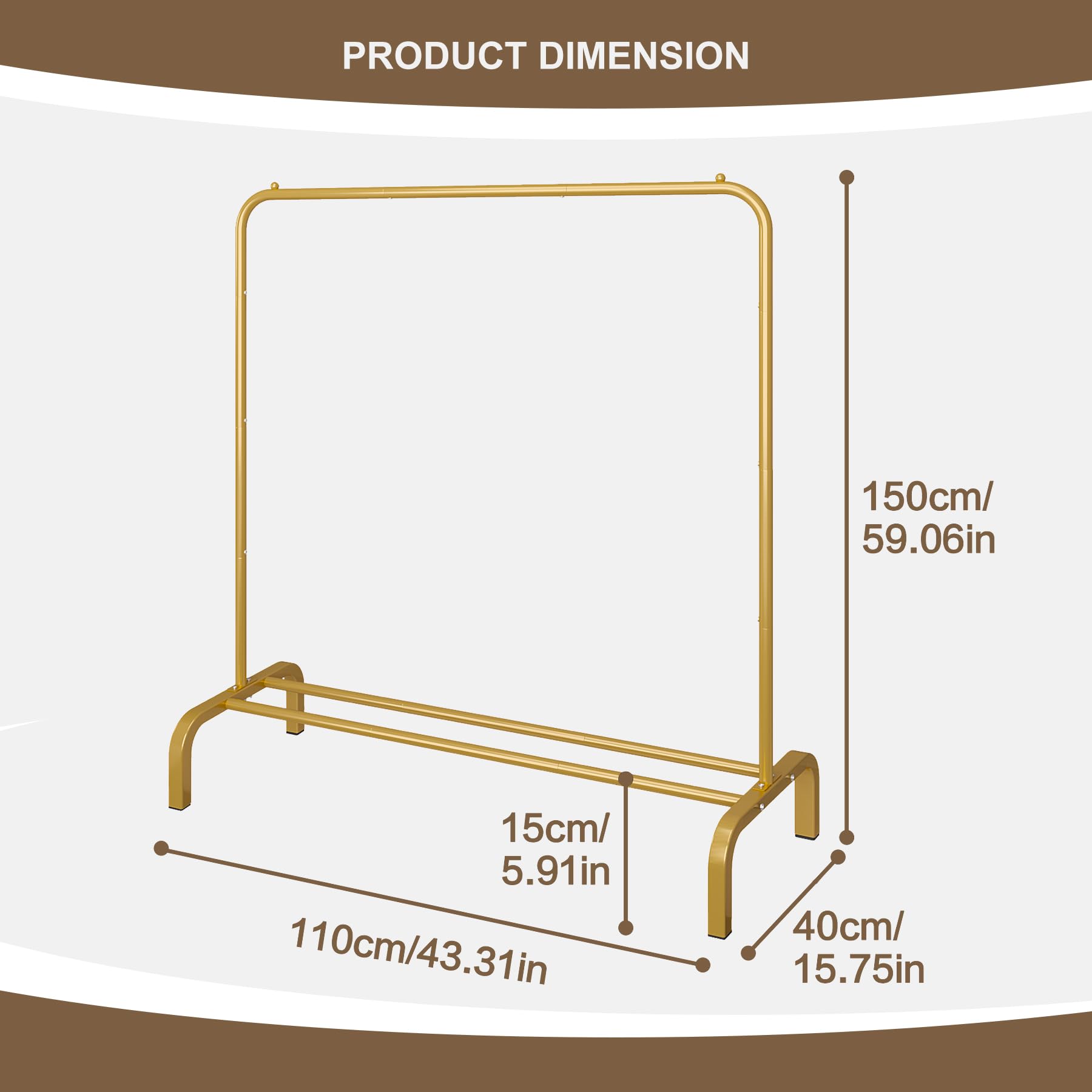PRODUCT DIMENSION

- 150cm / 59.06in
- 110cm / 43.31in
- 40cm / 15.75in
- 15cm / 5.91in