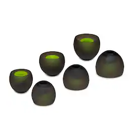 Knox - Gear Silicone Earbud Replacement Tips for In-Ear Headphones (Black, 6-pack) - Black/Green