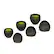 Front. Knox - Knox Gear Silicone Earbud Replacement Tips for In-Ear Headphones (Black, 6-pack) - Black/Green.