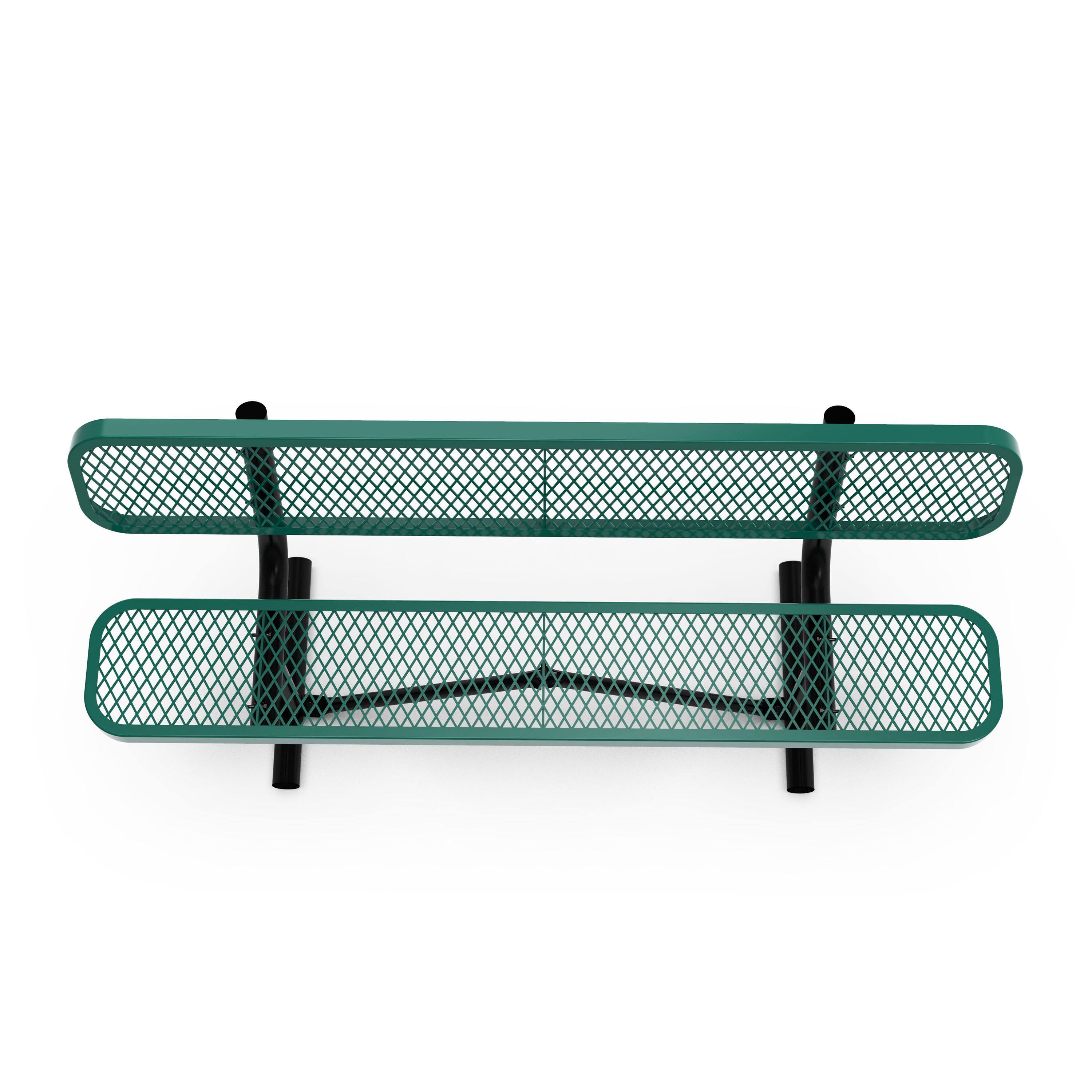 Alt View 1. Flash Furniture - Sigrid 6' Outdoor Bench with Backrest, Commercial Grade Green Expanded Metal Mesh Seat and Backrest and Black Steel Fram - Green.