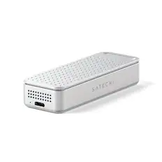 Front. Satechi - DotDisk 80Gbps M.2 NVMe SSD Enclosure with Active Cooling and Ultra-Fast USB4 V2 Data Transfer - Silver.