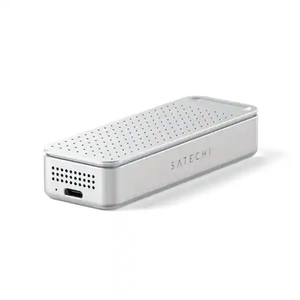 Front. Satechi - DotDisk 80Gbps M.2 NVMe SSD Enclosure with Active Cooling and Ultra-Fast USB4 V2 Data Transfer - Silver.