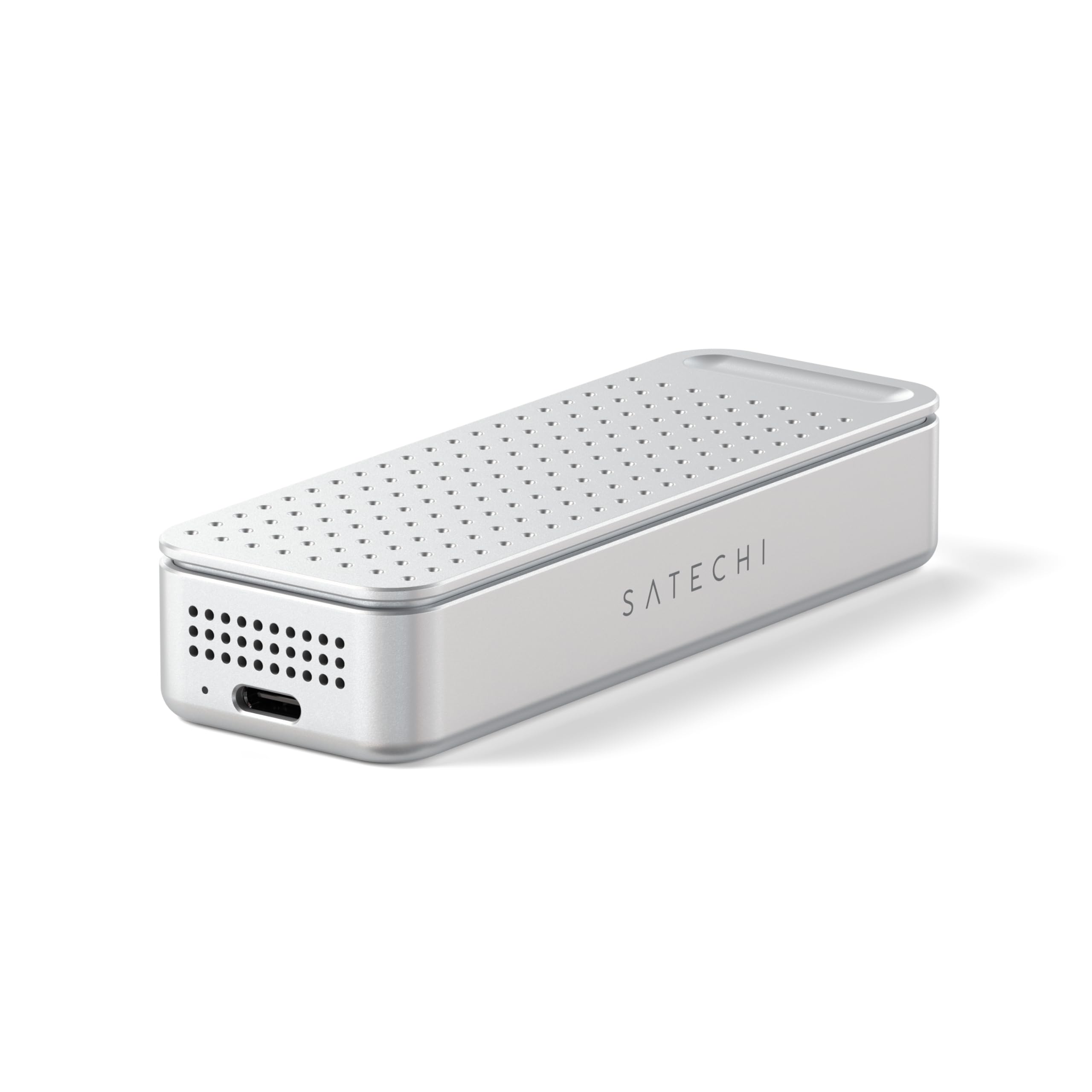 Front. Satechi - DotDisk 80Gbps M.2 NVMe SSD Enclosure with Active Cooling and Ultra-Fast USB4 V2 Data Transfer - Silver.