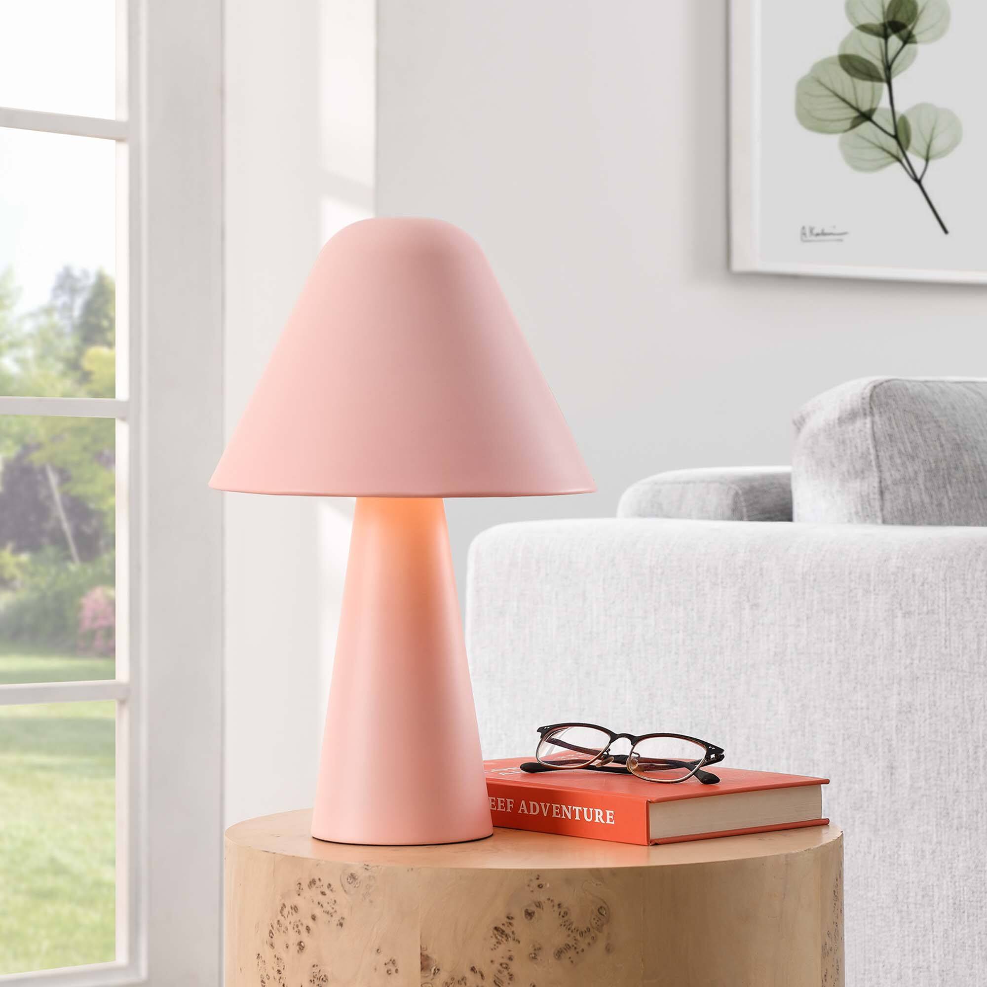 Jovial Metal Mushroom Table Lamp by Modway - Pink