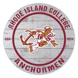 Jardine - Rhode Island Anchormen 20" x 20" Indoor/Outdoor Weathered Circle Sign - White