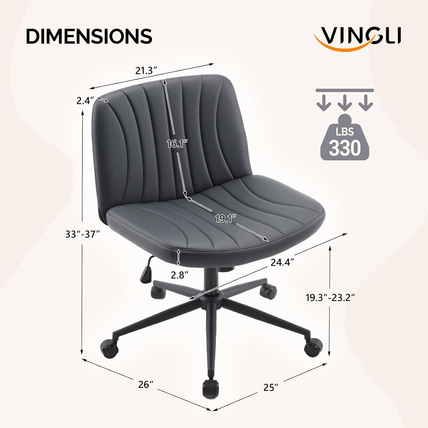 DIMENSIONS VINGLI  
21.3" x 2.4" x 16.1"  
LBS 330  
33"-37" x 19.1" x 2.8"  
24.4" x 19.3"-23.2"  
26" x 25"