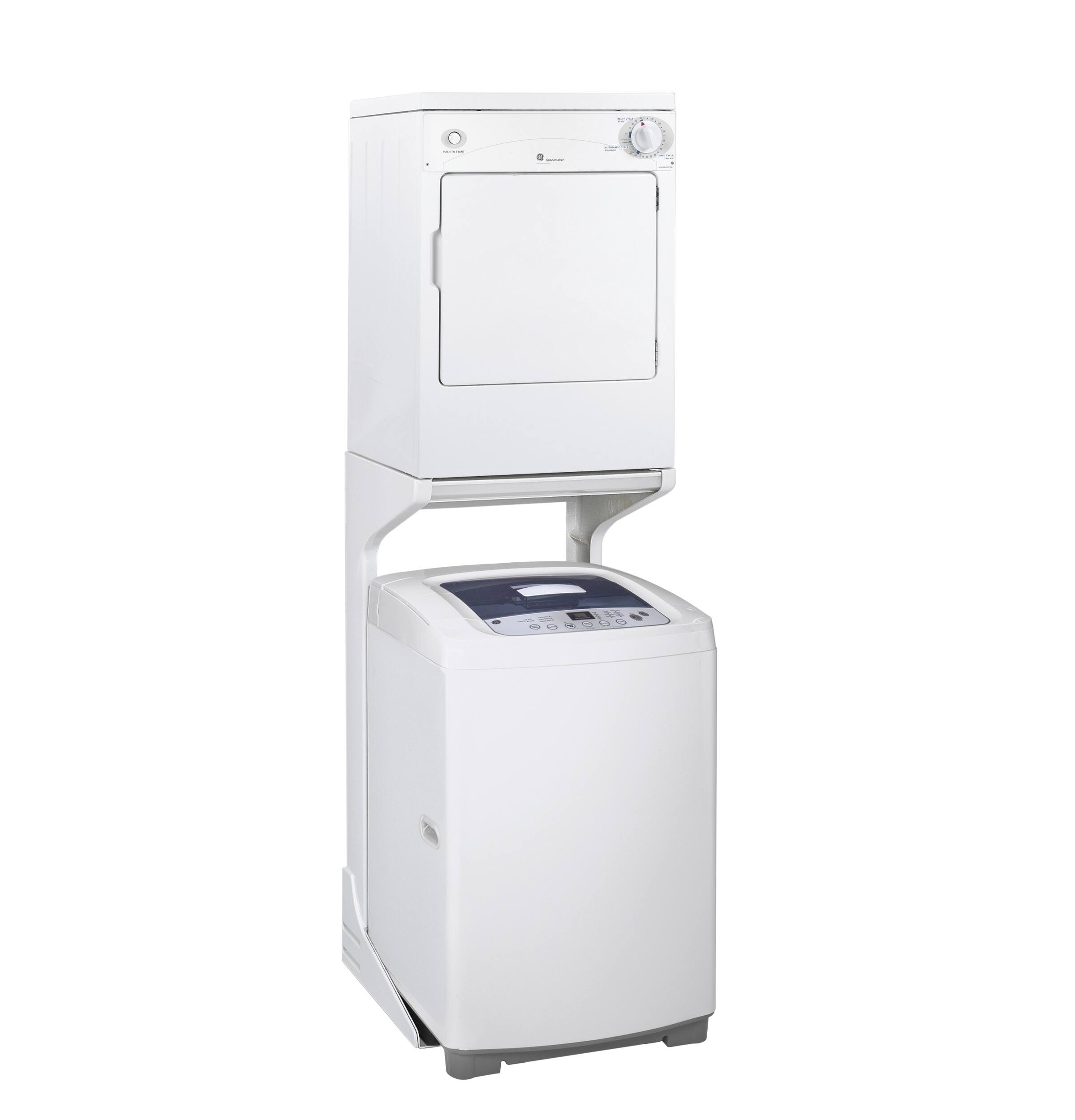 Alt View 11. GE - 3.6 Cu. Ft. Stackable Electric Dryer with Portable - White.