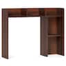 Costway - Desk Bookshelf Desktop Storage Shelf for Monitors up to 27" with Anti-tip Kits - Walnut