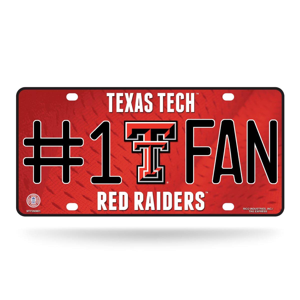 TEXAS TECH  
#1 T FAN  
RED RAIDERS  

RICO INDUSTRIES, INC.  
TAG EXPRESS  

MTF360801
