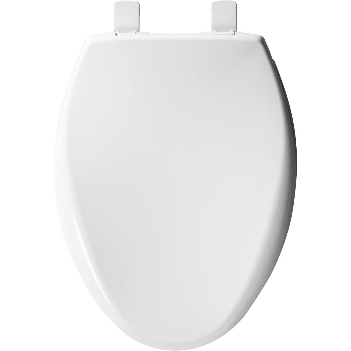 Angle. BEMIS - Bemis Affinity Elongated Plastic Toilet Seat in White Seat Fastening System, EasyClean, WhisperClose - White.