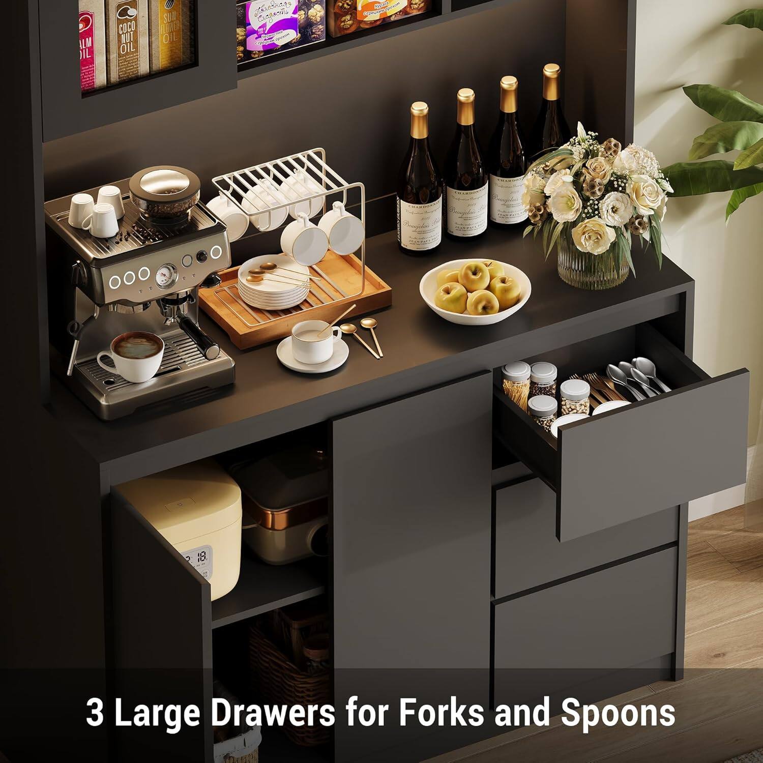 3 Large Drawers for Forks and Spoons
