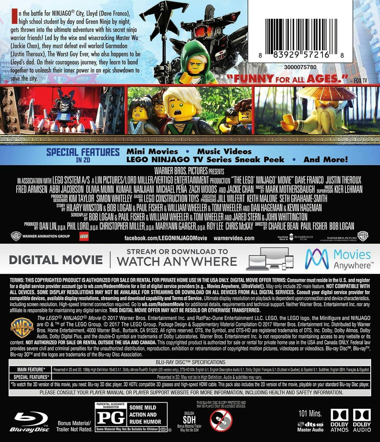 Angle. The Lego Ninjago Movie (3D Blu-ray) [Blu-ray].