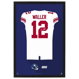 Sporticulture - Darren Waller New York Giants Away Jersey Framed Art Print - White