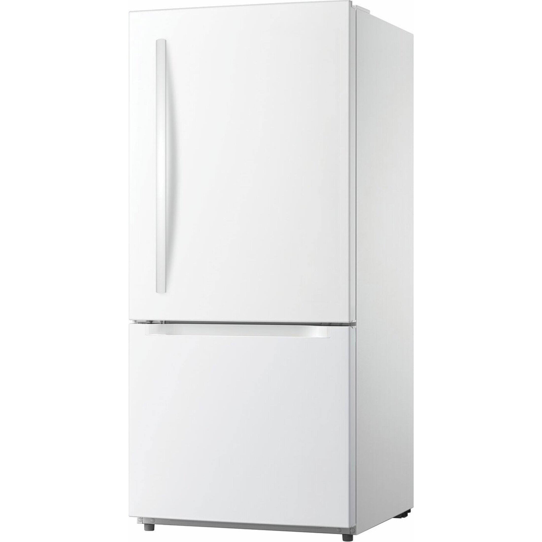 Angle. Frigidaire - 19 Cu. Ft. Standard-Depth Bottom Freezer Refrigerator - White.