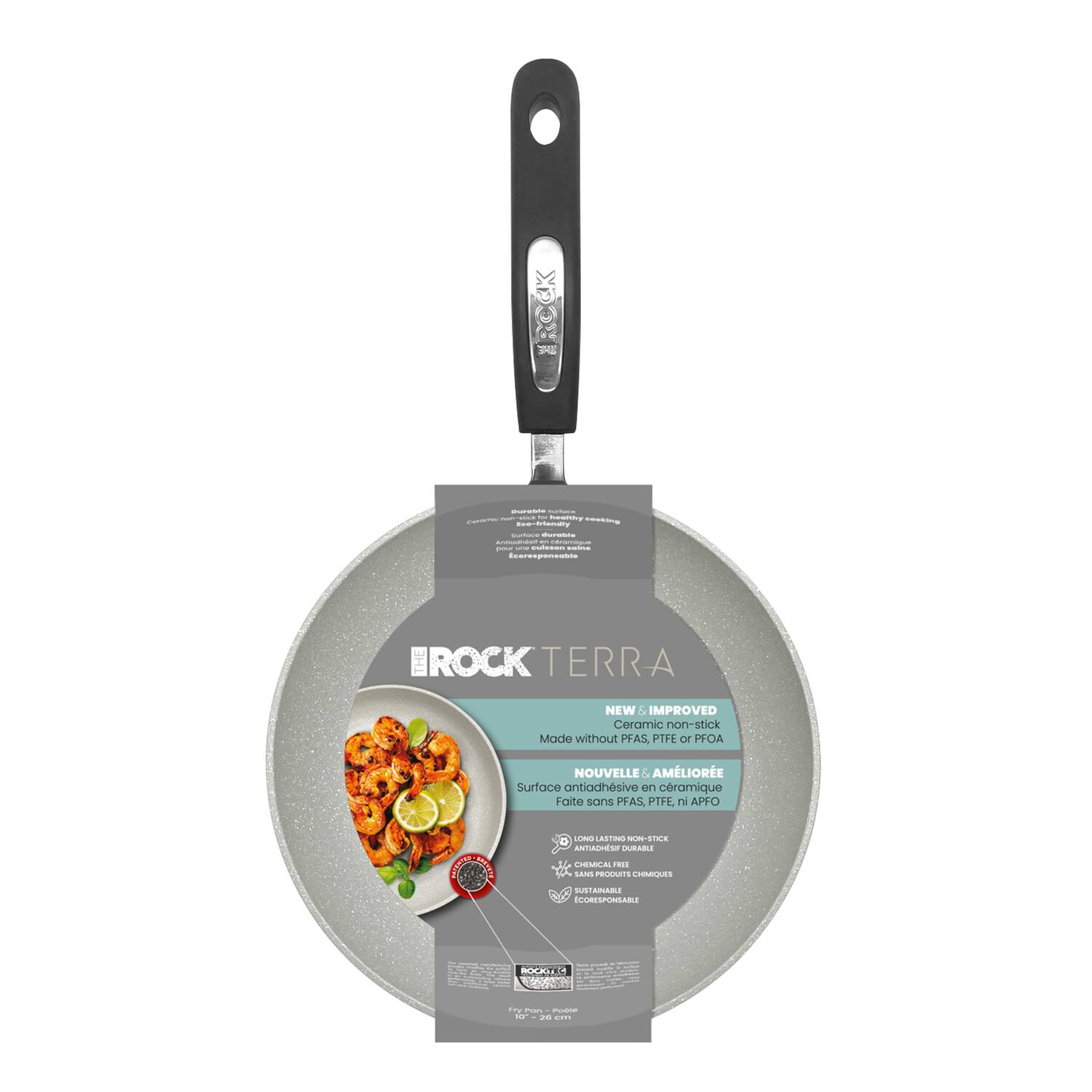 SHE - - - - - - - - o - -  - - - c I arespansanzs BROCK TERRA NEW & IMPROVED Ceramic non-stick Made without PFAS, PIFE or PFOA NOUVELLE & AMÉLIORÉE Surface antiadhésive en céramique Faite sans PFAS, PIFE ni PFOA