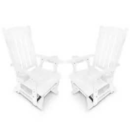 Fortune Candy - Wooden Patio Glider for One Person (Slat Back, 2 Pieces) - White