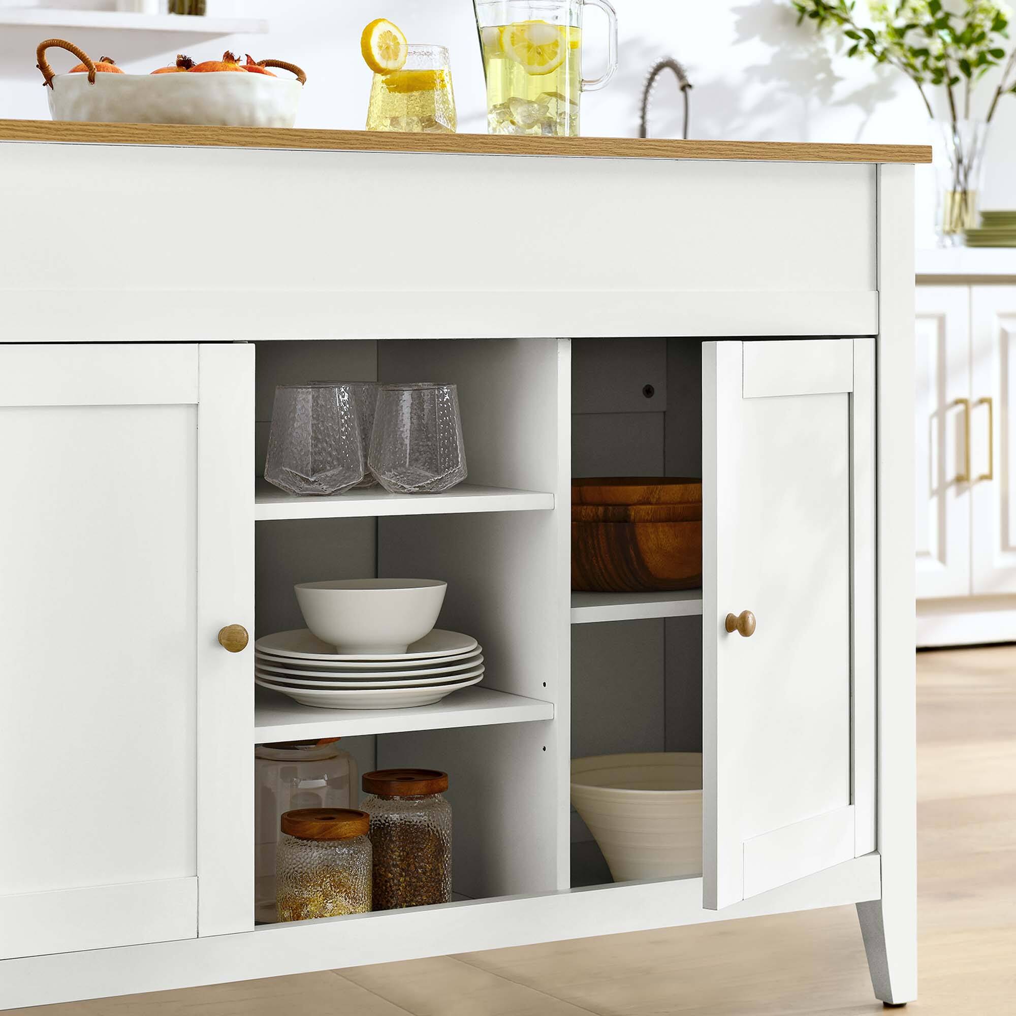 Alt View 1. Modway - Garland Kitchen Island by Modway - Oak White.