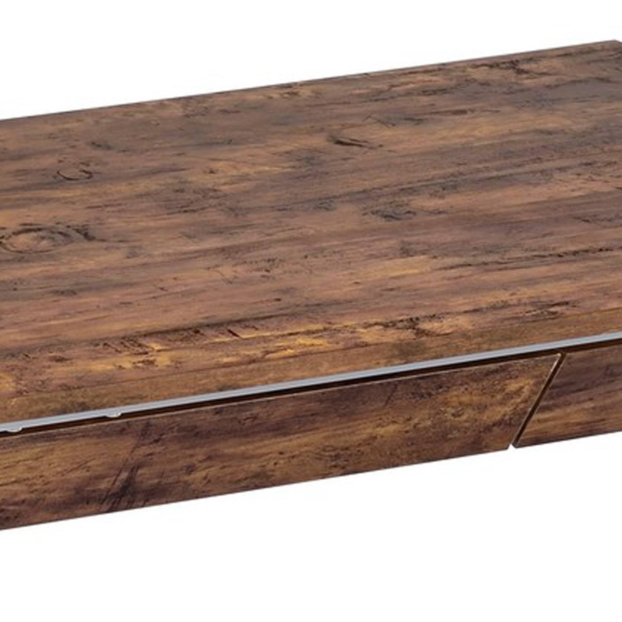 Left. Manhattan Lane - 36 Inch Modern Office Desk, 2 Drawers, X Shape Frame, Wood, Oak, Chrome - Brown and Chrome.