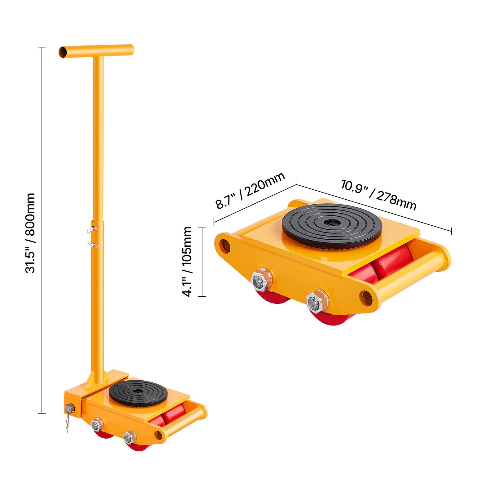 - 800mm / 31.5"
- 220mm / 8.7"
- 105mm / 4.1"
- 278mm / 10.9"