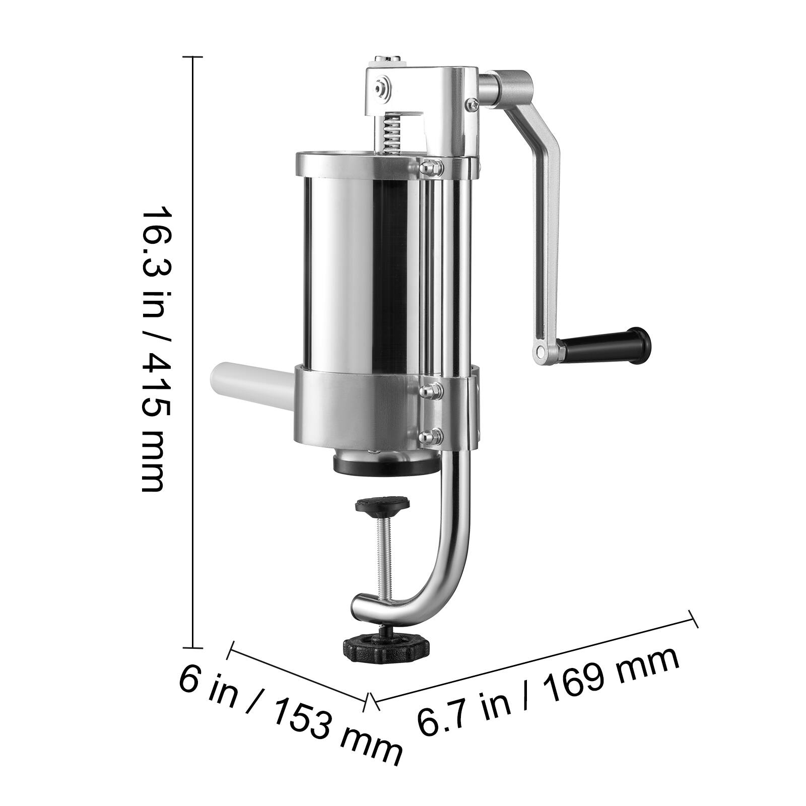 16.3 in / 415 mm  
6 in / 153 mm  
6.7 in / 169 mm