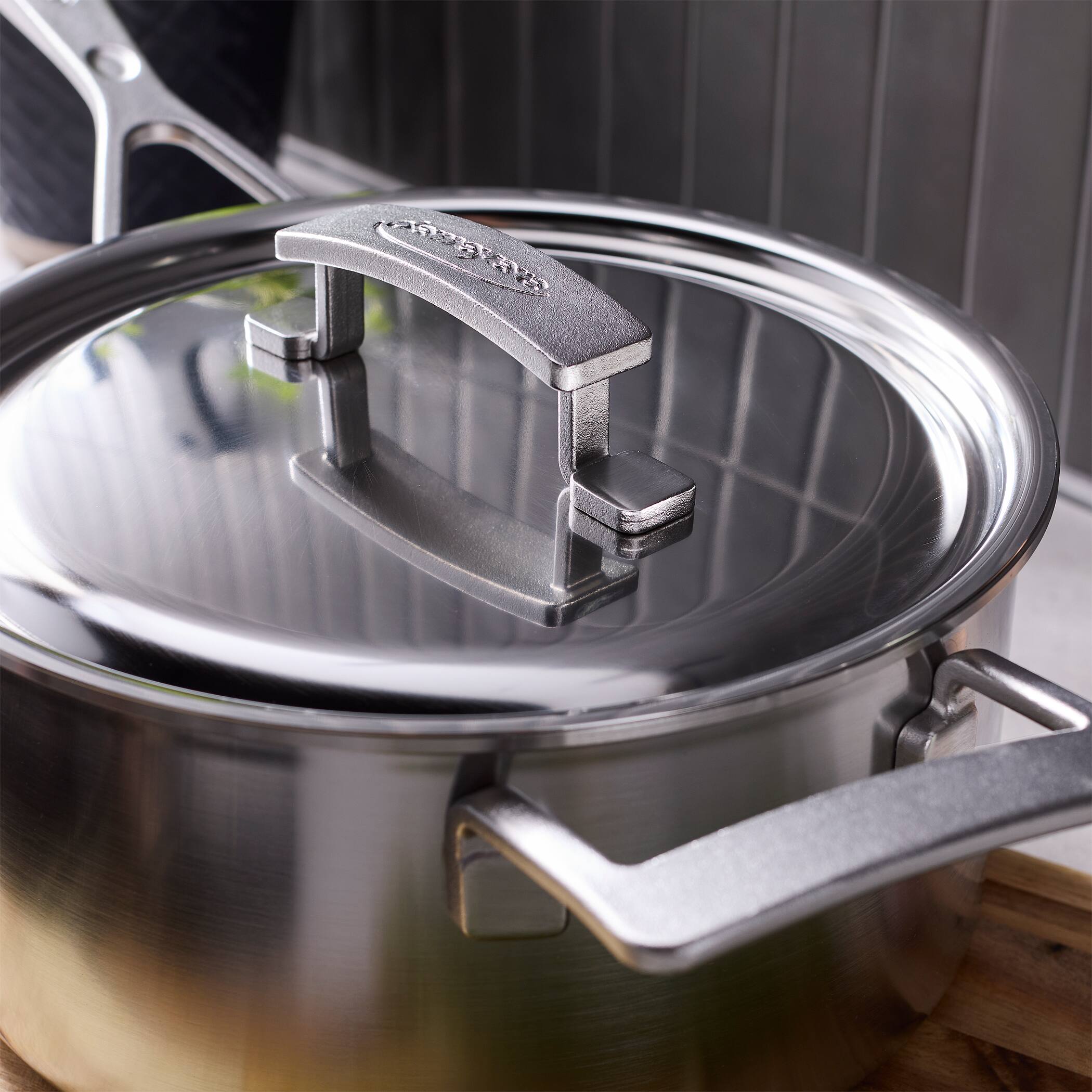 Alt View 2. Demeyere - Demeyere Industry 5, 4 qt Saucepan w Helper Handle, 5 Ply Made in Belgium - Stainless Steel.
