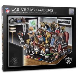YouTheFan - Las Vegas Raiders Purebred Fans 18'' x 24'' A Real Nailbiter 500-Piece Puzzle - Multicolor