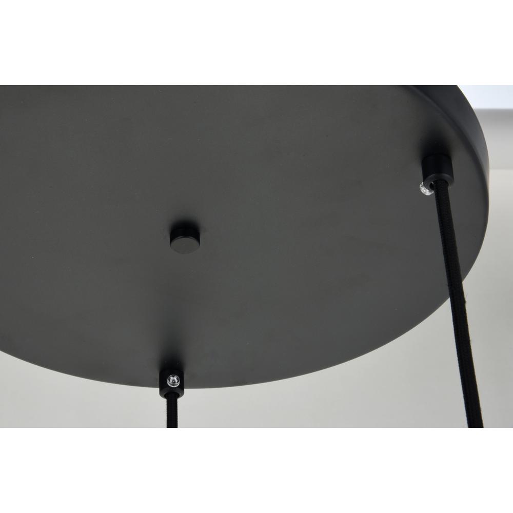 Alt View 1. Living District - Baxter 3 Lights Black Pendant With Clear Glass - Black And Clear.