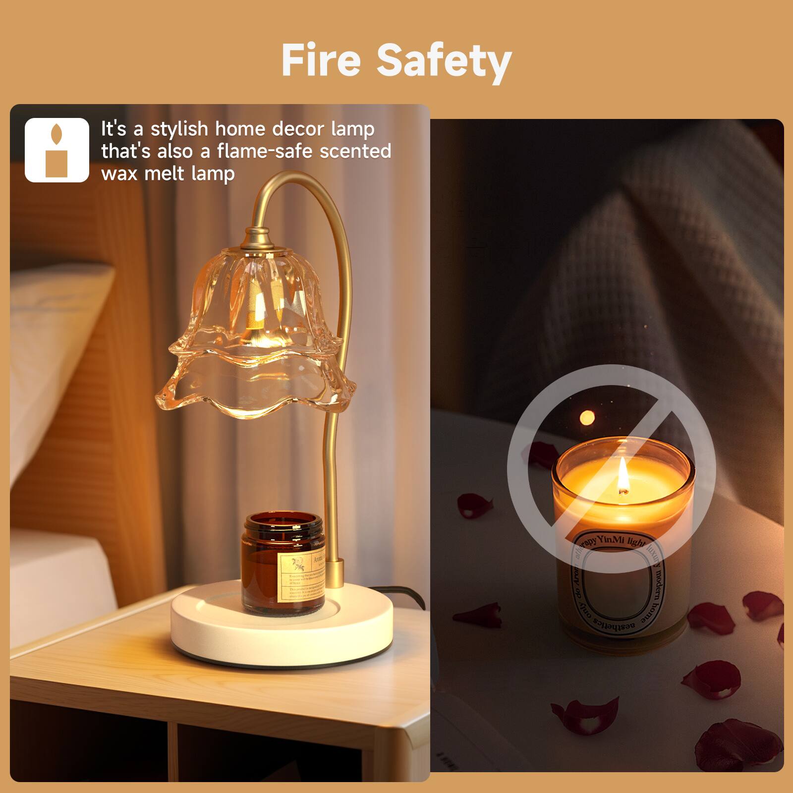 Fire Safety

It's a stylish home decor lamp that's also a flame-safe scented wax melt lamp