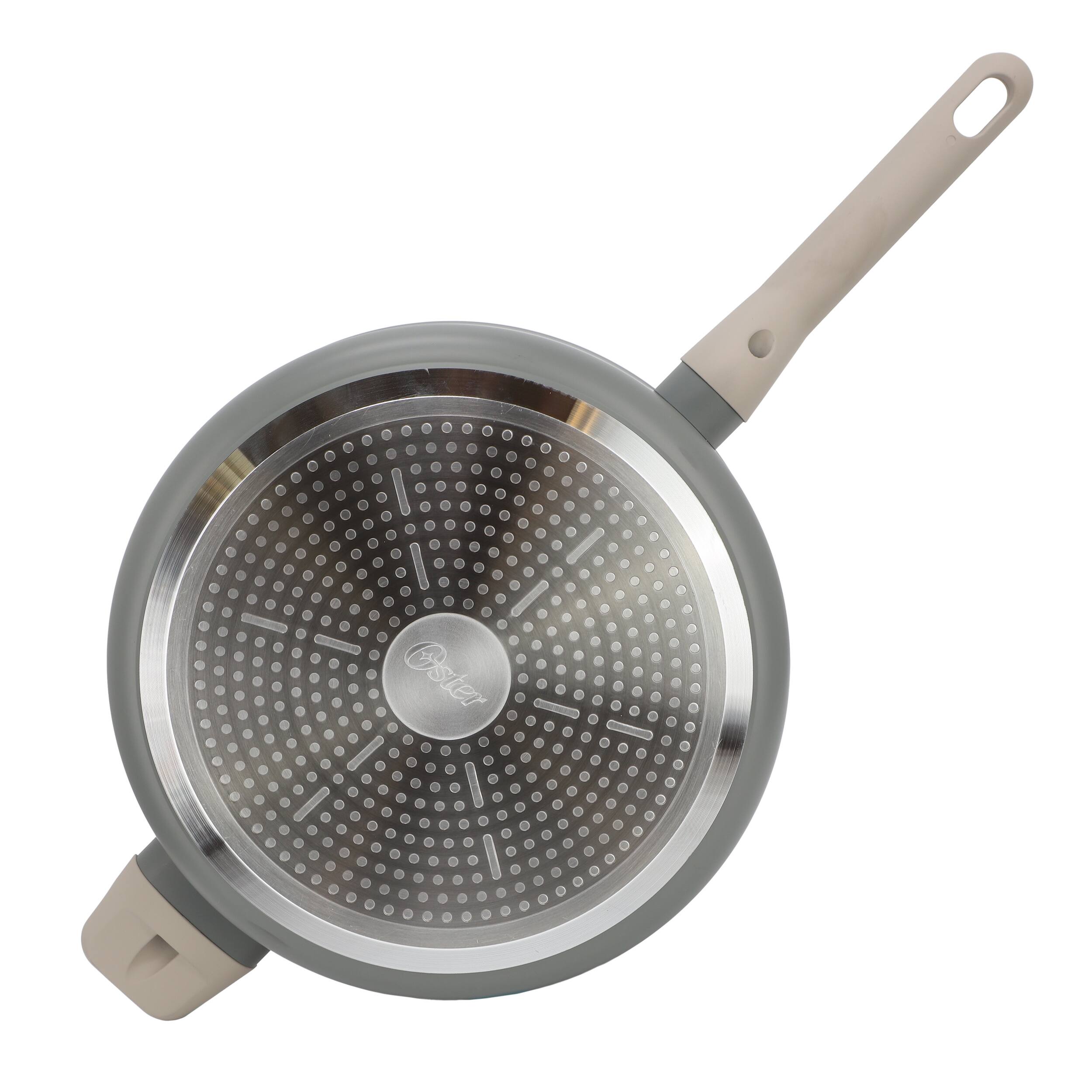 Alt View 4. Oster - Oster Ambrose 4.5 Quart Nonstick Aluminum Saute Pan with Lid in Matte Grey - Grey.